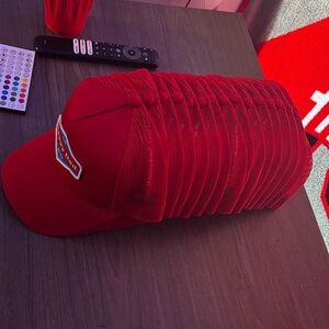 Red Trucker Cap with Patch